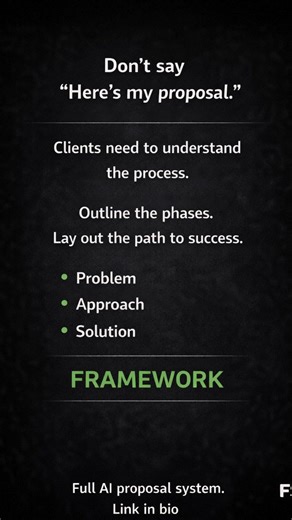 Use this simple proposal framework
