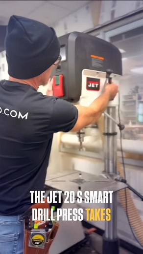 SMART DRILL PRESS ALERT 🚨Our good friend @thetinkerteacher just picked up the JDP-20S that has a ton of safety features, touchscreen programmability and preset efficiencies built into its design. From lockout password protection to specific RPM settings for different materials, this #jetdrillpress brings intelligence into your shop #gamechanger #jettools | JET Tools