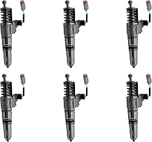 6PCS Common Rail Fuel Injectors Compatible with Cummins N14 Engine Replaces:3411691
