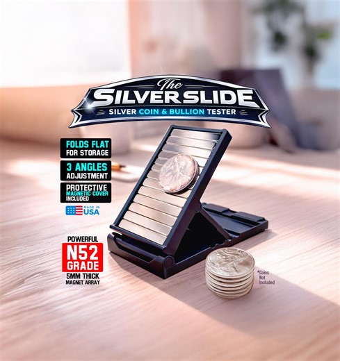 The Silver Slide | Magnet Slide Test Kit for Silver Coins & Bullion | N52 Neodymium Magnets Eddy Current Tester - Etsy