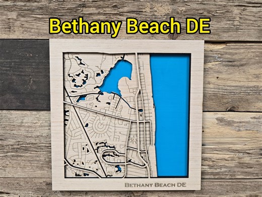 Bethany Beach Delaware Layered Map SVG File (digital Download) - Etsy UK
