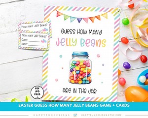 Guess How Many Jelly Beans Printable, Guessing Game Jar, Easter Church Activity, Jelly Bean Easter Game, Sunday School Easter Kid Activities - Etsy