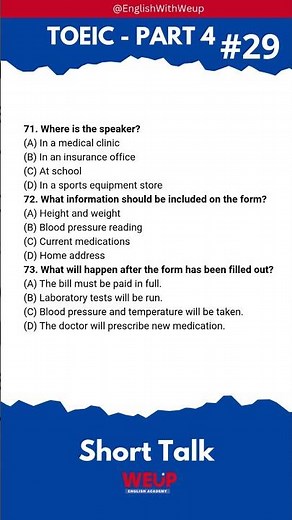 TOEIC Part 4 Short Talk No.29 | Listening Practice with Answer | TOEICリスニング