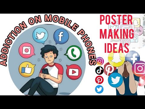 addiction on mobile phones poster making ideas || 🤳📱 Technology addiction drawing