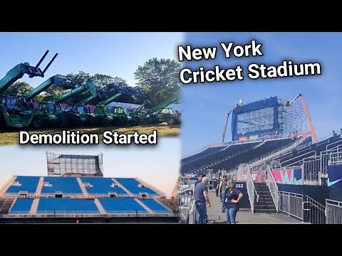 New York Cricket Stadium Demolition Starts | Modular Stadium In Nassau County Screens Dismantled