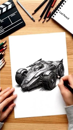 Drawing Batmobile Arkham Knight