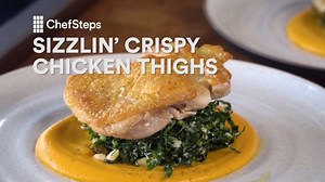 Thigh’s the limit on Crispy Chicken Thigh Thursday! Make juicy-on-the-inside, crispy-on-the-outside chicken thighs and pair ’em with your favorite adult beverage. chfstps.co/2j65qYl | ChefSteps