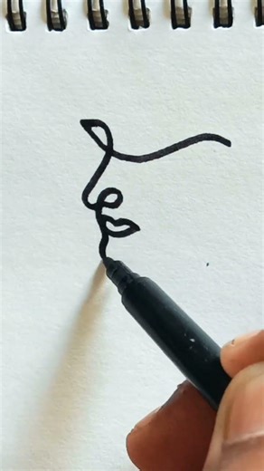 how to draw a human line face drawing easy and simple l #art #drawing #shorts #viralvideo #viral