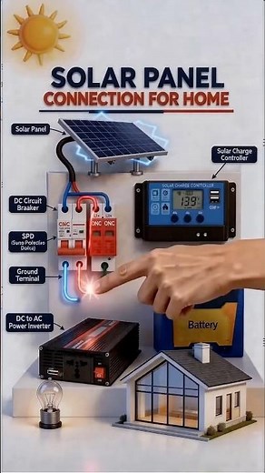 10 Seconds Revealed: How Sunlight Becomes Home Electricity ☀️⚡🏠#solar power #electricity