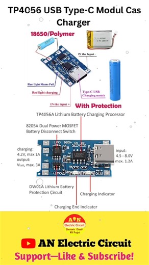 TP4056 USB Type-C Module Charger | #shortsfeed #electronic #electroniccircuit