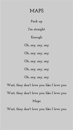 Maps #lyrics