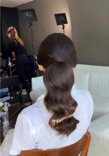 Polished, Clean & Shiny Ponytail Tutorial 🤍 #bride #wedding #bridesmaids #hair #ponytail