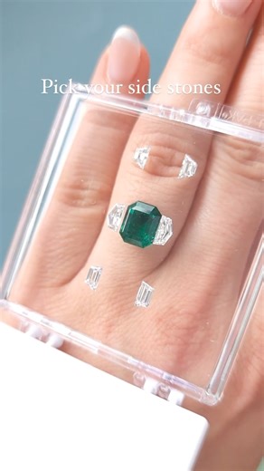Let's create an Emerald three stone masterpiece! Start by choosing your perfect Emerald and favorite side stones. For this design, we've paired trapezoids for a stunning combination. It's a classic and timeless piece that exudes elegance and sophistication! #greenlakejewelry #greenlakejewelryworks #customjewelry #customengagementring #engagement #proposal #sapphires #gemstones #dream #dreamengagement #dreamwedding #wedding #weddingideas #montnasapphire #follow #folllowback #beautiful #photograph