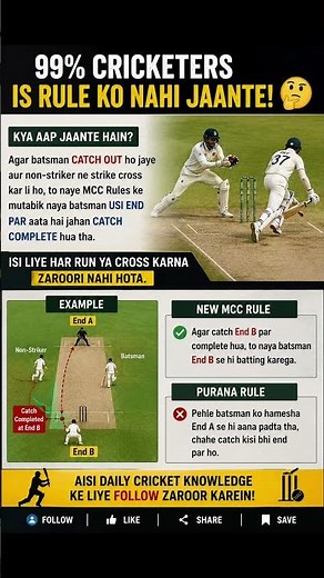 99% Cricketers Is Rule Ko Nahi Jaante! 🤯 | New MCC Cricket Rule Explained #Cricket #CricketRules