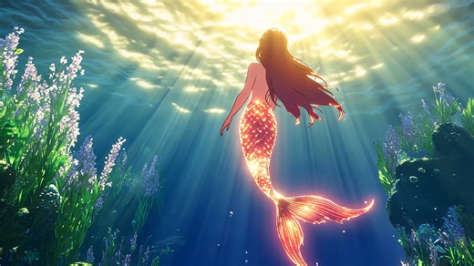 Ai Generated, Mermaid, Fantasy. Free Stock Video