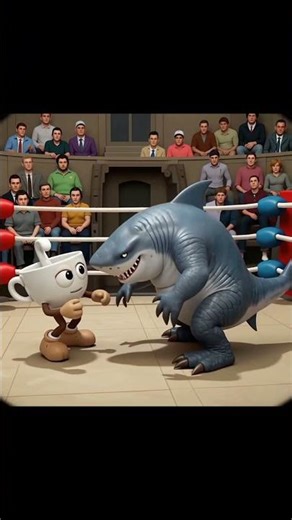 Cup vs. Shark ☕️🦈 | Boxing Arena | #shorts