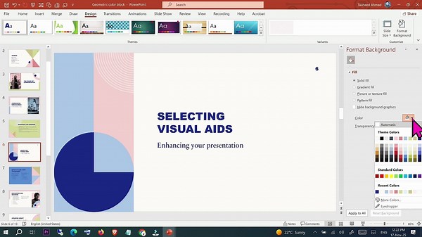 how to change slide colour in ppt
