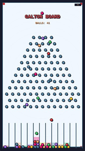 75 Balls Create a Perfect Bell Curve | Galton Board Physics Simulation #games #gameplay #gaming