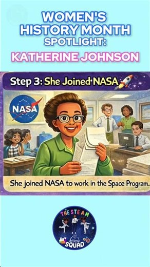 🚀 Women's History Month Spotlight: Katherine Johnson#kids#science