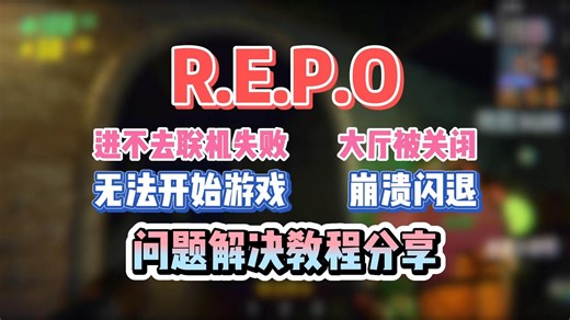 【REPO】进不去，联机失败等问题解决教程分享