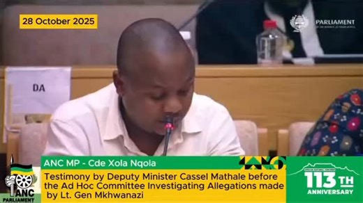 [WATCH] ANC MP, Cde Xola Nqola, asked DM Mathale what his take is on whether the decision to dissolve the PKTT was a policy matter or an operational matter. #AdHocCommittee | ANC Parliament