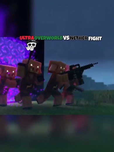 Ultra OVERWORLD vs NETHER Fight ⚒️ #minecraft #shortsfeed #animation