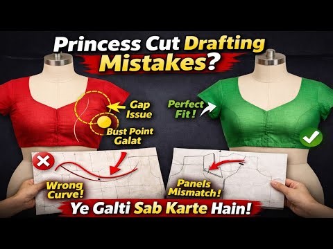 Princess Cut Blouse Drafting & Cutting | Step by Step Easy Tutorial