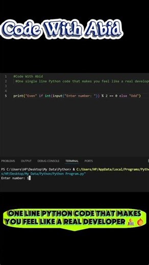 One Line Python Code That Makes You Feel Like a Real Developer 🤯👨‍💻 #learnpython #coding #python