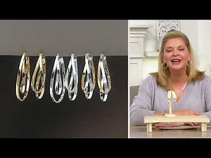 Silver Style Double Oval Hoop Earrings, Sterling Silver on QVC