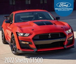 Want a car as stylish as you? This pony will certainly turn some heads. The 2022 Mustang #Shelby GT500 with 5.2L Supercharged Cross Plane Crank V8 engine and a TREMEC 7-speed Dual Clutch Transmission makes it the most powerful street-legal Ford in history — and the most advanced Mustang to hit the streets. Have the ultimate driving experience with #PonyPower: https://www.ford.com/. | Midwest Ford Dealers