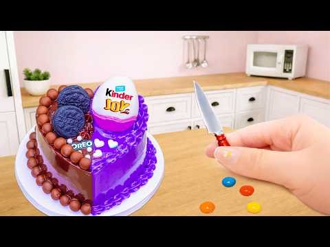 Satisfying Kinder Purple Chocolate Cake vs Oreo Rainbow Chocolate | Mini Cake ASMR 🌈🍫