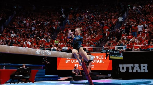 Kate looking GREAT at Utah! 🤩 Katelyn Rosen scored 9.875 on beam, 9.850 on bars and 9.800 on floor on her exhibition performances Saturday. #GoBruins | UCLA Gymnastics