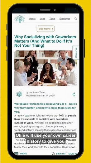 Ollie, the Jobtrees AI Career Guide can help!