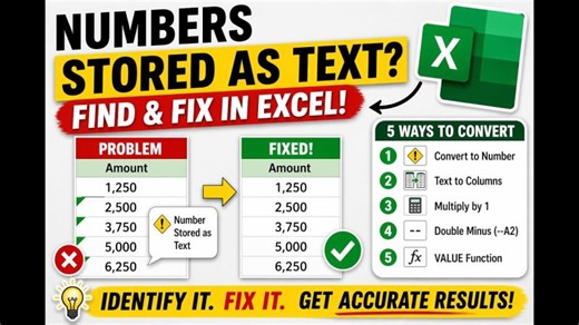 Excel Numbers Stored as Text? How to Find and Fix Them | WenXin Margerate Tan