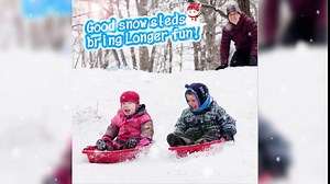 Sled,Plastic Sled,Snow Sleds for Kids and Adults,with Drawstring and Handles,can Accommodate 1-2 Riders, Winter Toy Sled Gift,35"