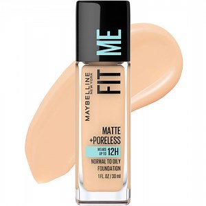 Maybelline Fit Me Matte Poreless Liquid Foundation Makeup, 120 Classic Ivory, 1 fl oz