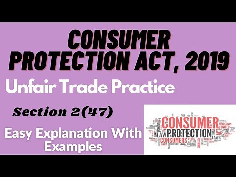 Unfair Trade Practice | Consumer Protection Act, 2019