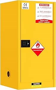 30 Gallon Flammable Storage Cabinet 35"x21"x21", Galvanized Steel, Flammable Safety Cabinet with Adjustable Shelf for Industrial and Home Use