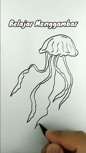 menggambar huruf J menjadi ubur-ubur #shorts #menggambar #belajarmenggambar #shortsvideo