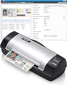 Plustek Duplex Driver License Scanner and Reader with Software Bundle, Support Driver License and Real ID Card, Twain Compatible, for Windows 7/8/10. D620 + iKnow kit