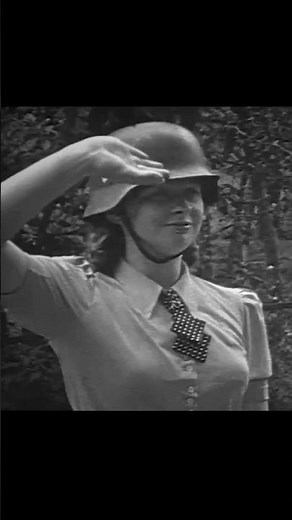 Rare 1940 Clip – Civilian Girl Marching in Stechschritt (Goose Step) #history #wwii