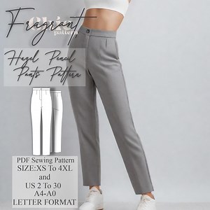 Women Pants Sewing Pattern, Trousers Sewing Pattern, Slim Fit Pants Pattern , High Waisted Pants, Sewing Pattern, PDF Digital Sewing Pattern - Etsy