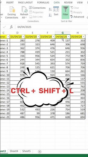 Apply Filter in Excel Using Keyboard Shortcut | #Shorts #ExcelTips
