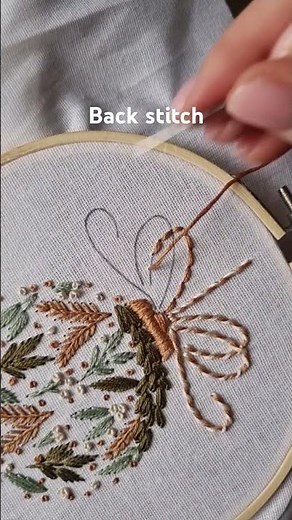 🎄 Back Stitch Tutorial – Christmas Ball Embroidery Pattern ✨ #embroidery #stitch #christmas #diy