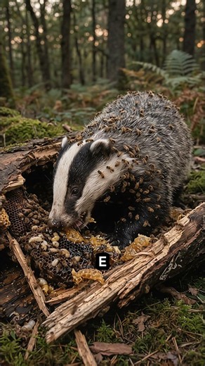 The badger that takes on hundreds of bees...