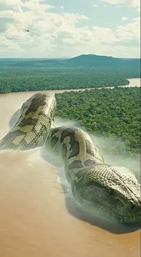 🚁🌍 Helicopter Over Amazon River Reveals Giant Python! 😱🐍