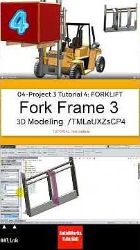 4- SolidWorks || Forklift ||: Frame 3 #3d #engineering #design #solidworks #cad #drawing #sketch