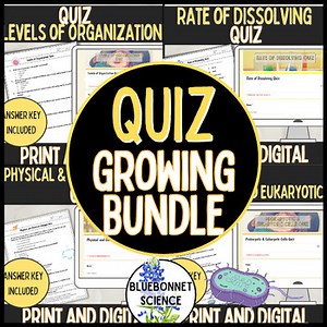 Middle School Science Quiz Bundle Print and Digital Resources Assessments TEKS