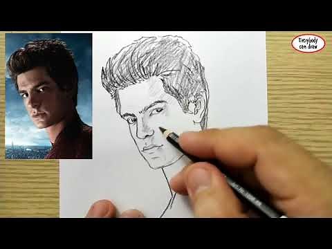 VERY EASY , How to draw andrew garfield spiderman / learn drawing academy