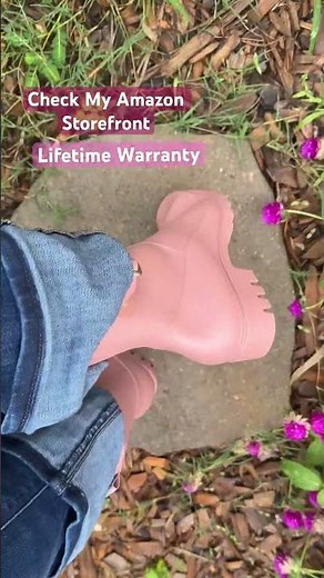Blush Pink Garden Boots Review HISEA Women’s Ankle Rain/Garden #rainboots https://amzn.to/4mPpT3R